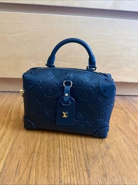 LV black Monogram Embossed Mini Top-Handle Bag
